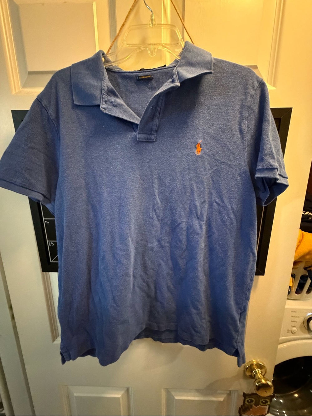 Ralph Lauren Short Sleeve Polo - Light Blue with Orange Pony